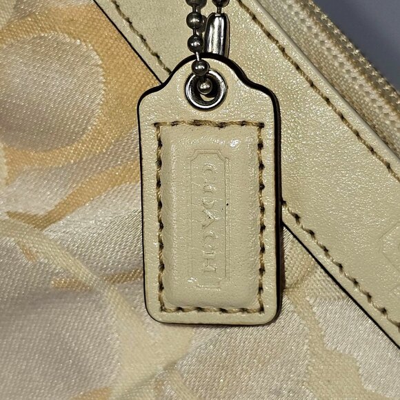 Coach Women's Signature Color Beige Pleated Wristlet 132 - Picture 7 of 13